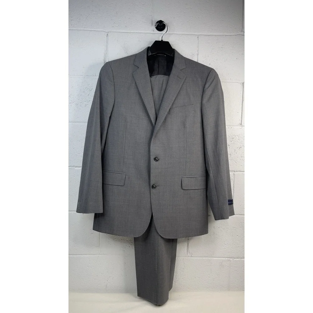 Brooks Brothers Men's Gray  Wool Regent Blazer 40R  And Classic Pants Set 34x37
